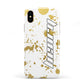 Personalised Gold Ink Splash Apple iPhone XS 3D Tough
