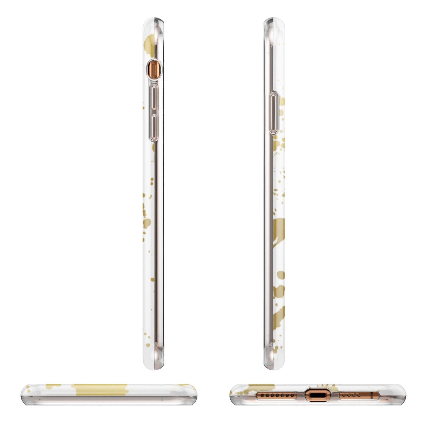 Personalised Gold Ink Splash Apple iPhone XS Max 3D Wrap Tough Case Alternative Image Angles