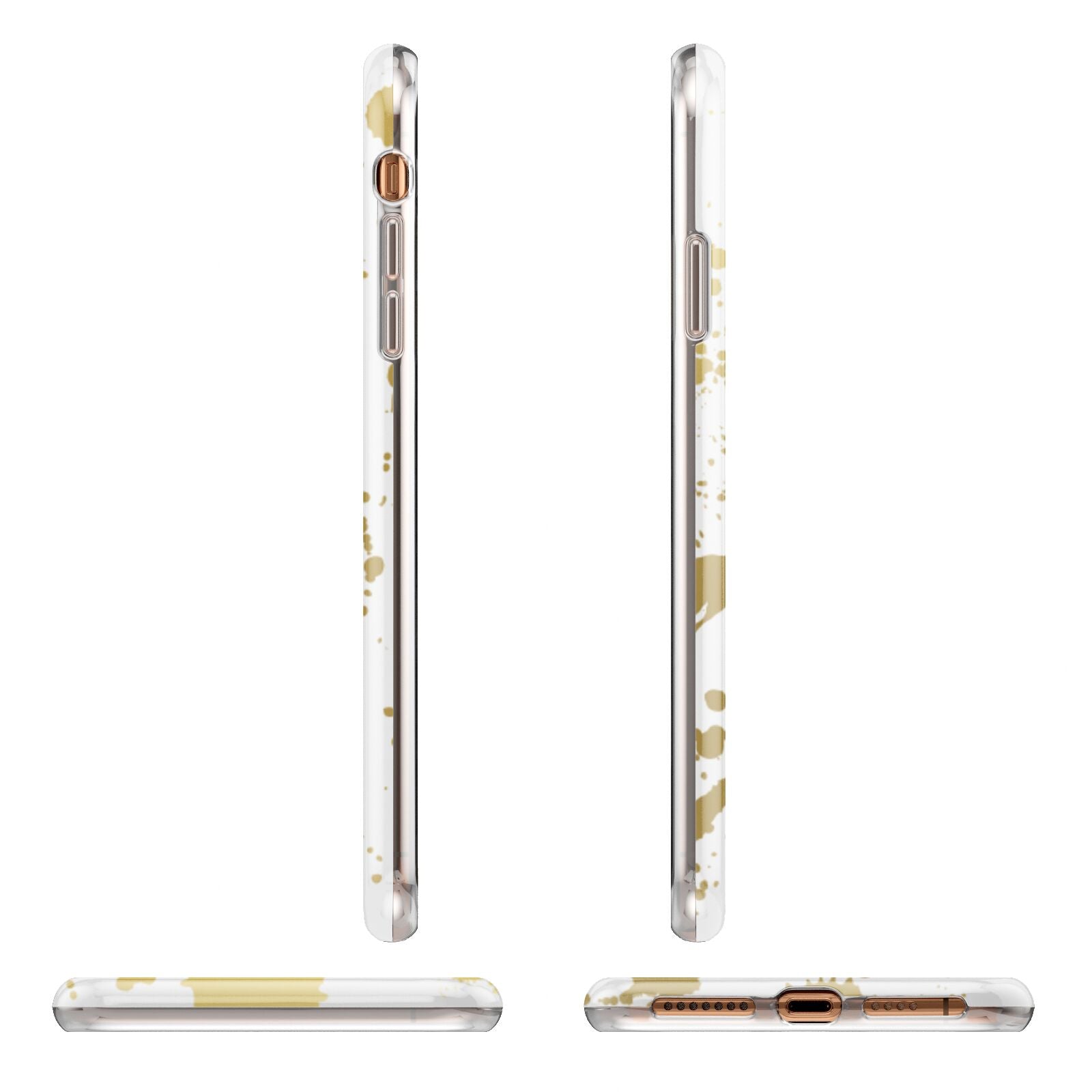 Personalised Gold Ink Splash Apple iPhone XS Max 3D Wrap Tough Case Alternative Image Angles