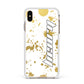 Personalised Gold Ink Splash Apple iPhone Xs Max Impact Case White Edge on Gold Phone