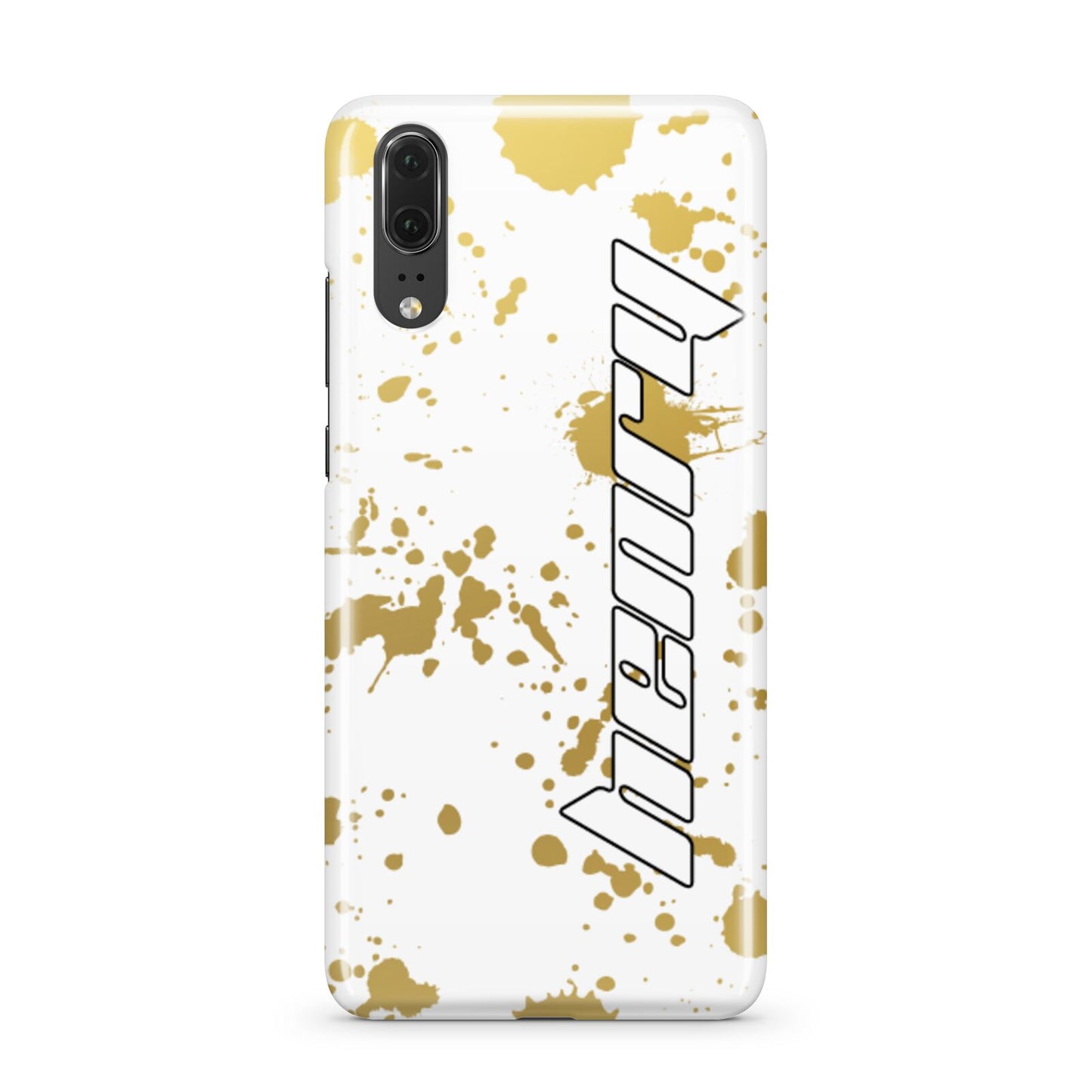 Personalised Gold Ink Splash Huawei P20 Phone Case
