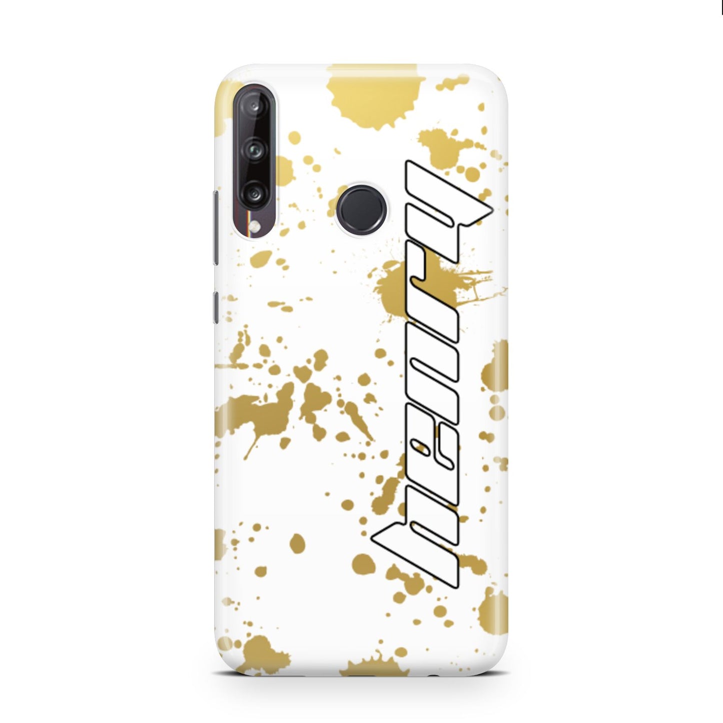 Personalised Gold Ink Splash Huawei P40 Lite E Phone Case