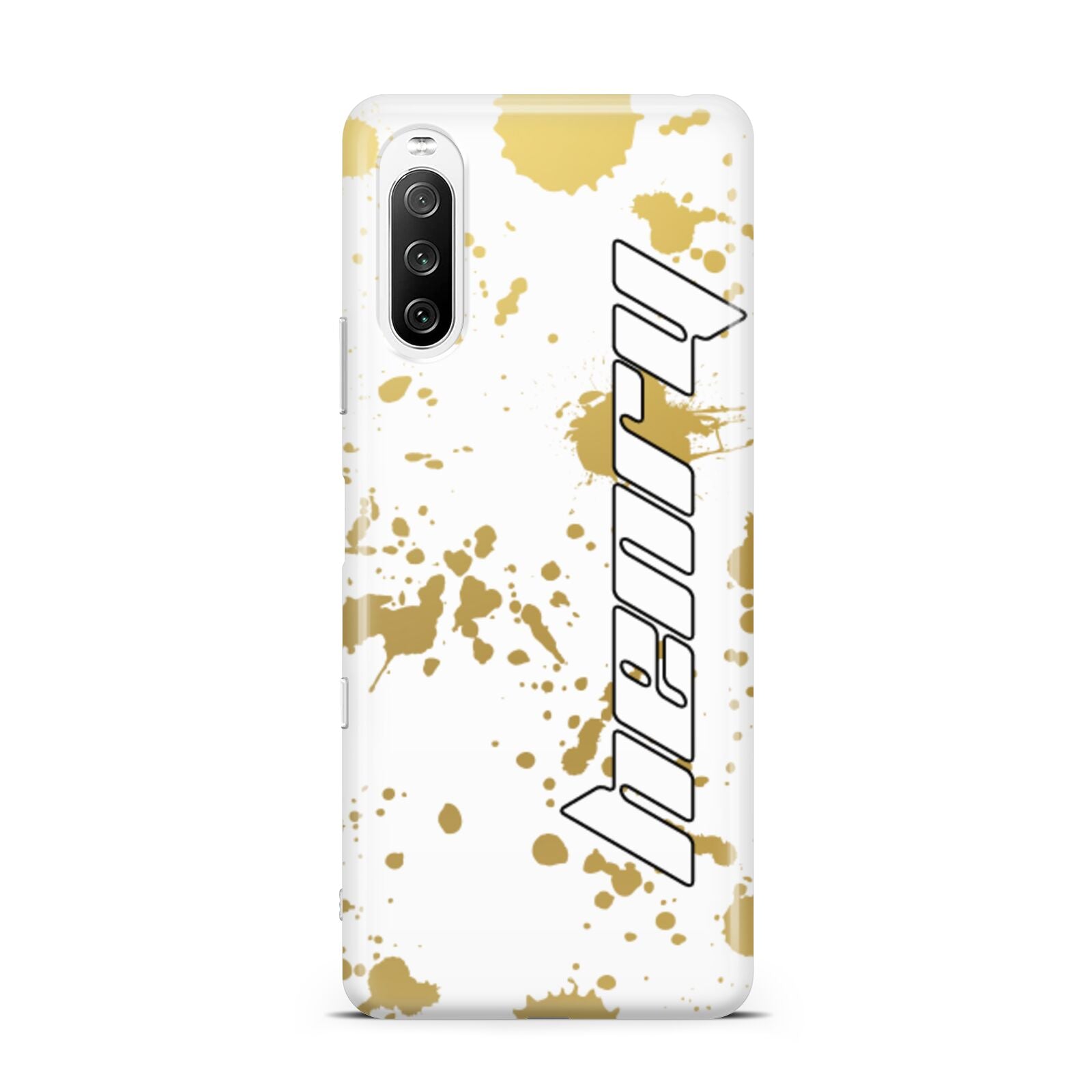 Personalised Gold Ink Splash Sony Xperia 10 III Case
