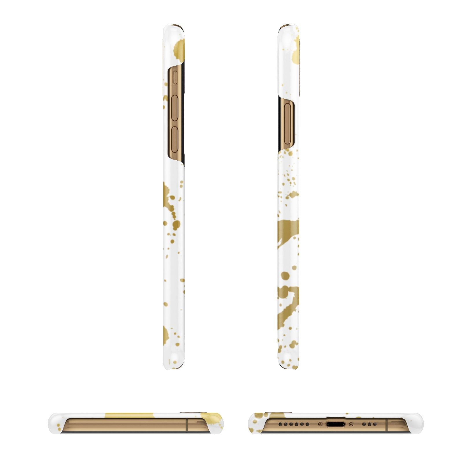 Personalised Gold Ink Splash iPhone 11 3D Snap Case Angle Images