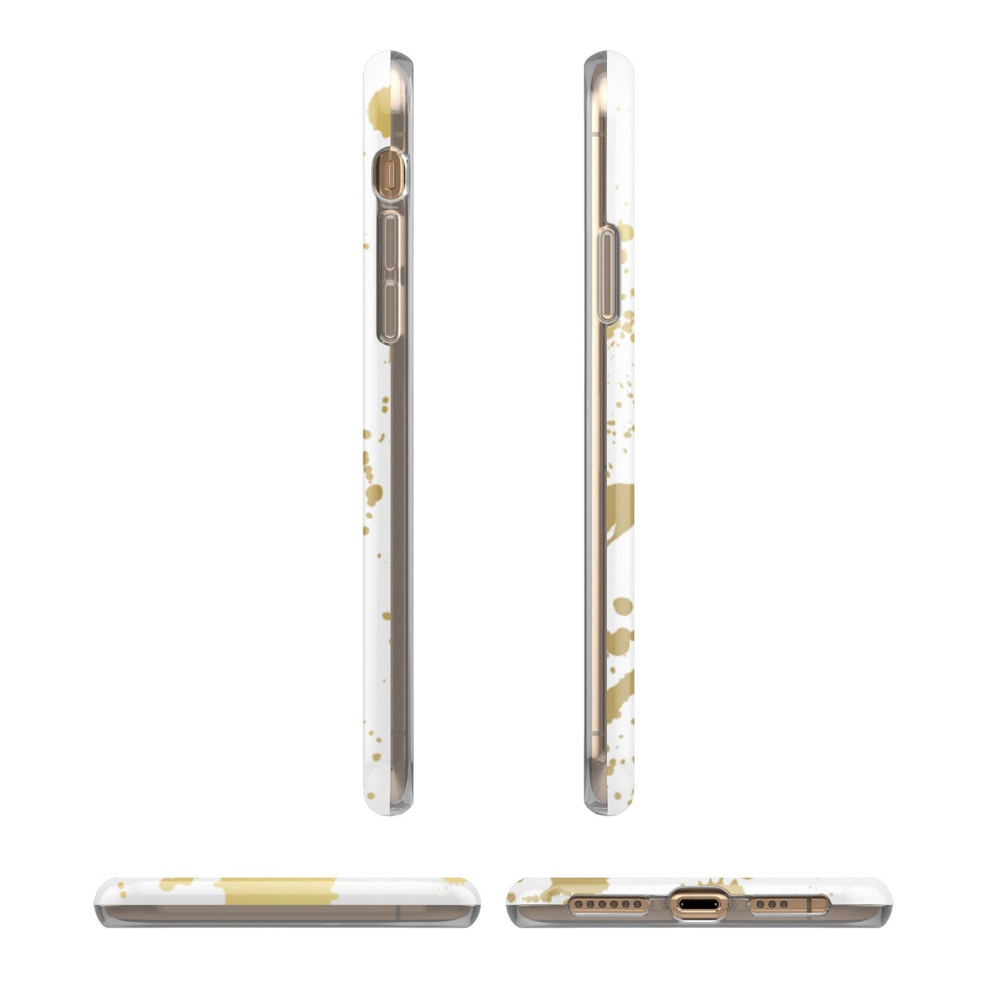 Personalised Gold Ink Splash iPhone 11 3D Tough Case Angle Images