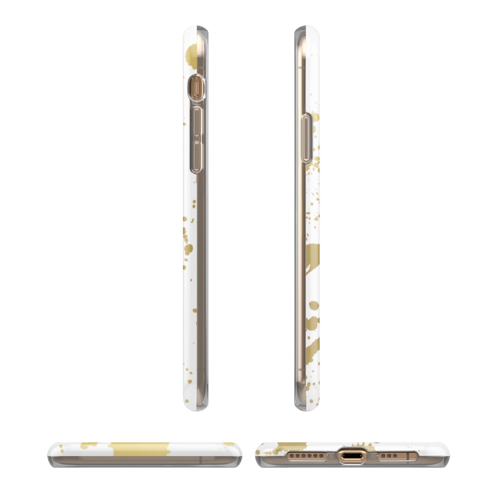 Personalised Gold Ink Splash iPhone 11 3D Tough Case Angle Images