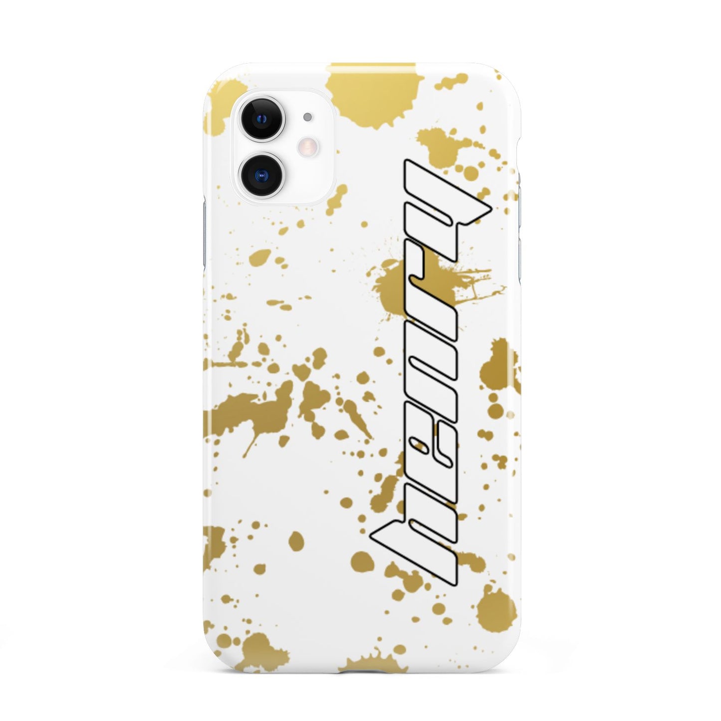 Personalised Gold Ink Splash iPhone 11 3D Tough Case