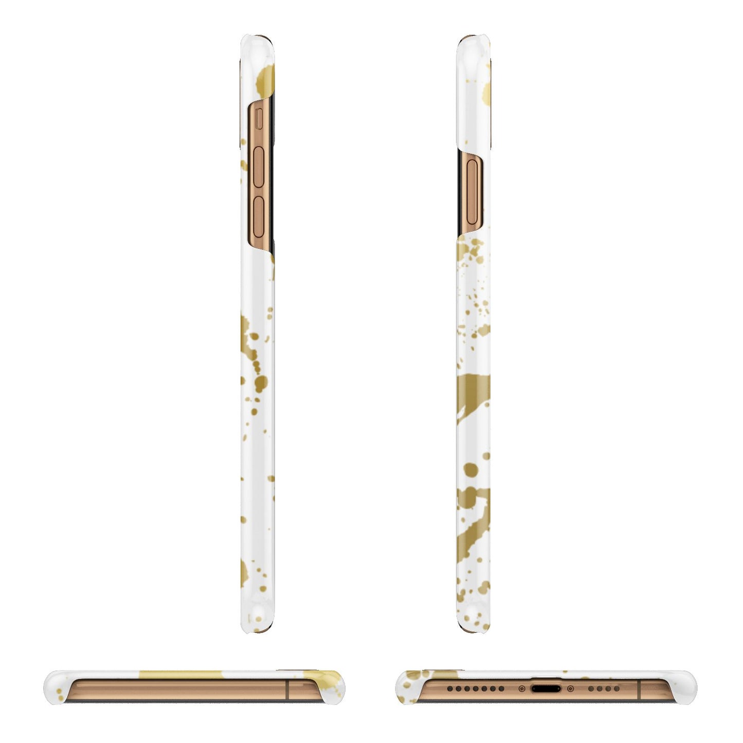 Personalised Gold Ink Splash iPhone 11 Pro Max 3D Snap Case Angle Images