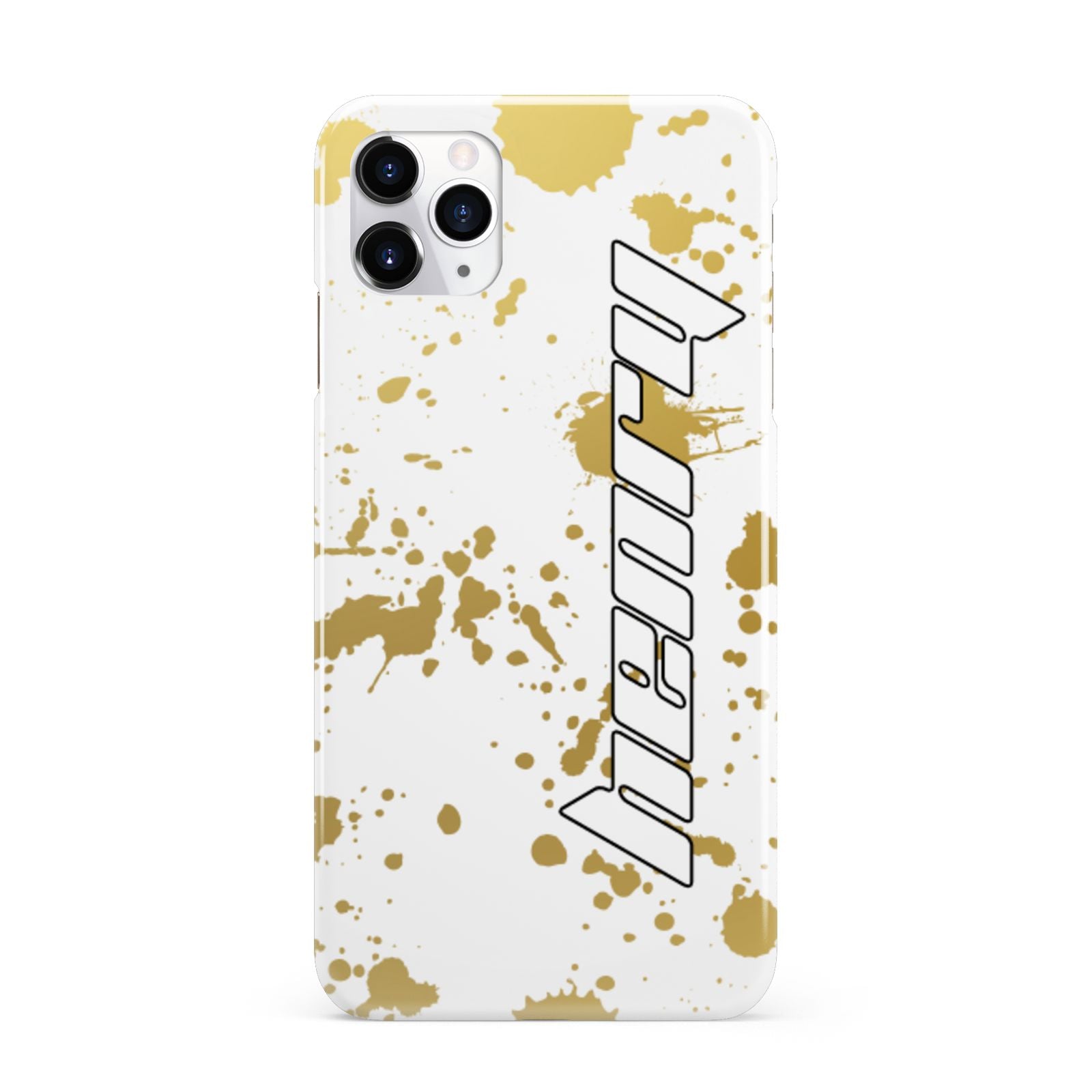 Personalised Gold Ink Splash iPhone 11 Pro Max 3D Snap Case