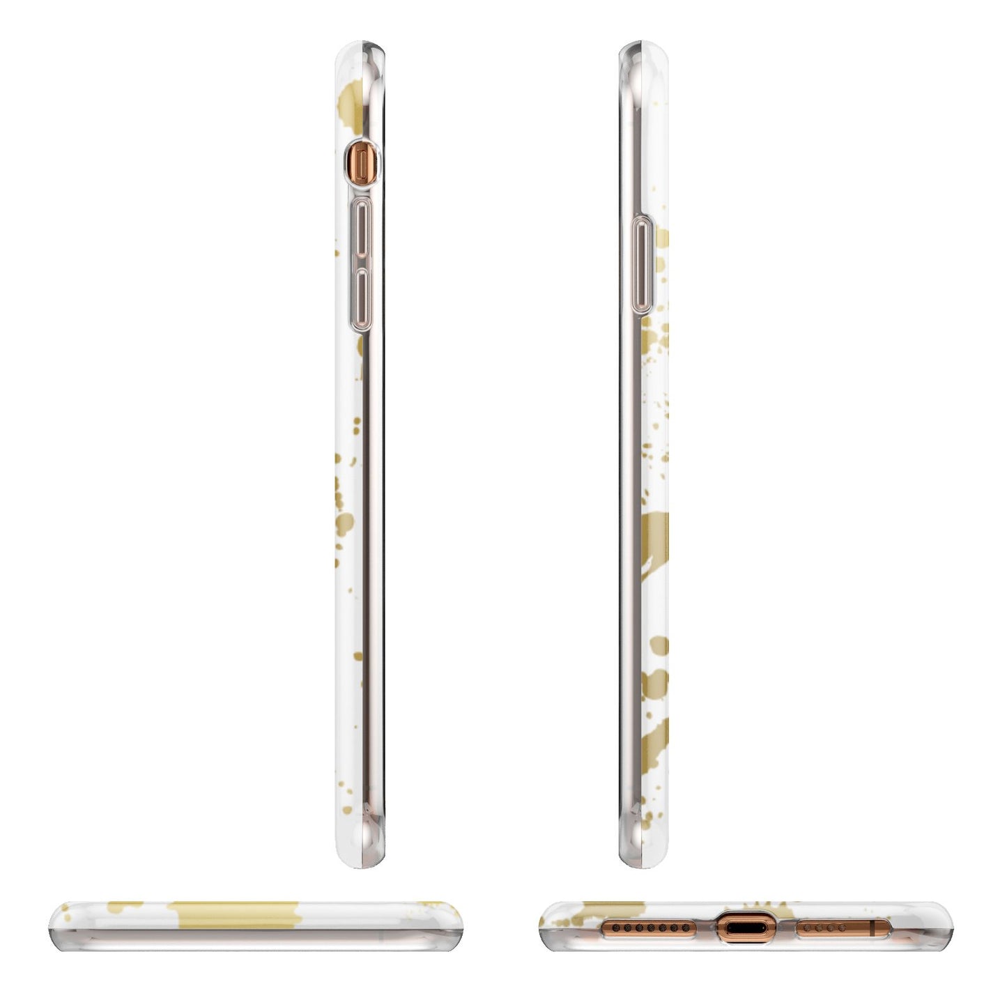 Personalised Gold Ink Splash iPhone 11 Pro Max 3D Tough Case Angle Images