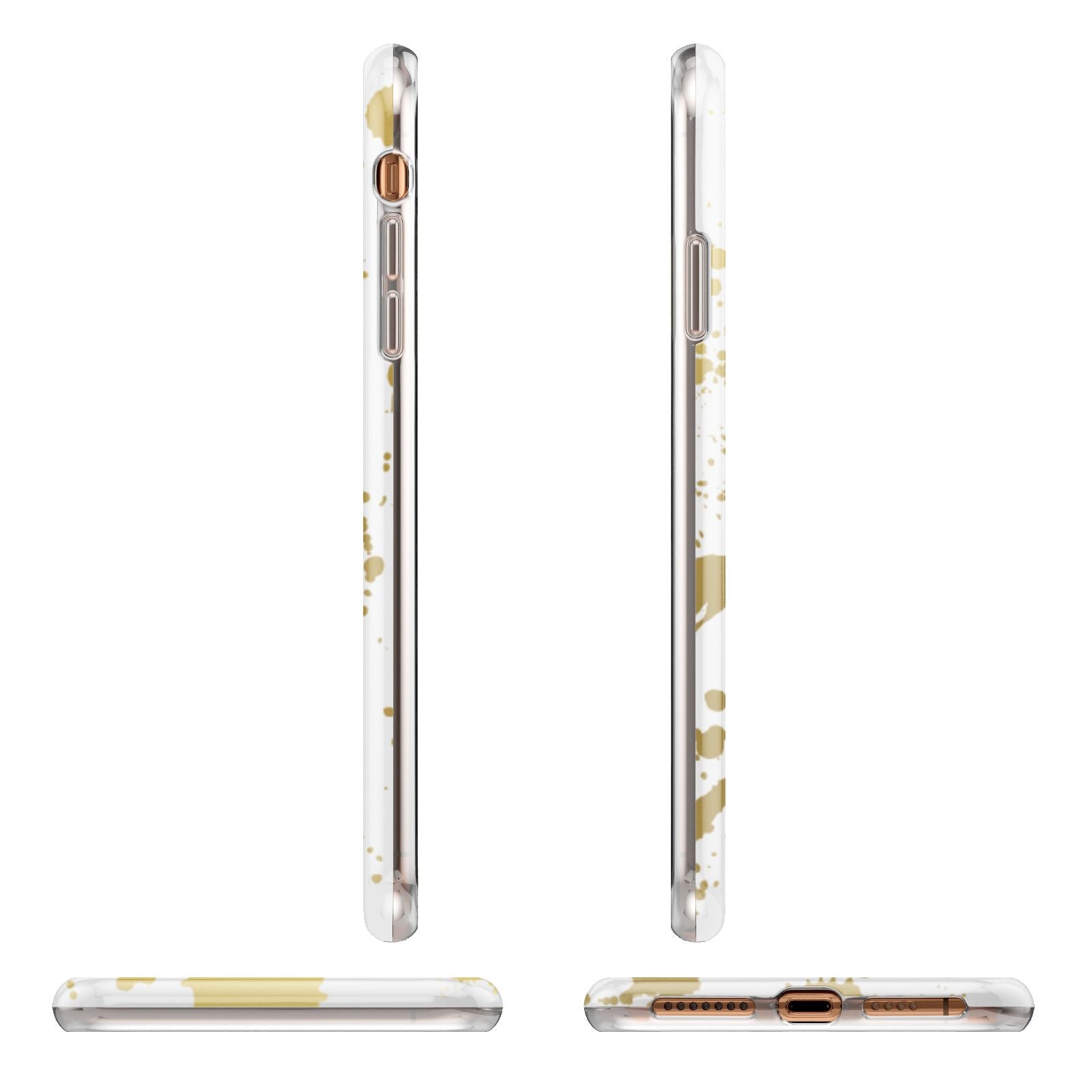 Personalised Gold Ink Splash iPhone 11 Pro Max 3D Tough Case Angle Images