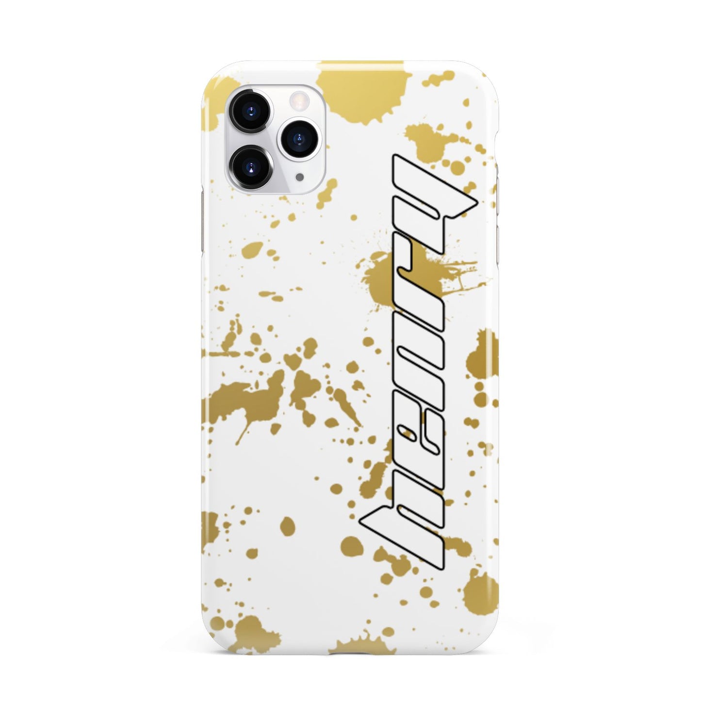 Personalised Gold Ink Splash iPhone 11 Pro Max 3D Tough Case