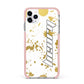 Personalised Gold Ink Splash iPhone 11 Pro Max Impact Pink Edge Case