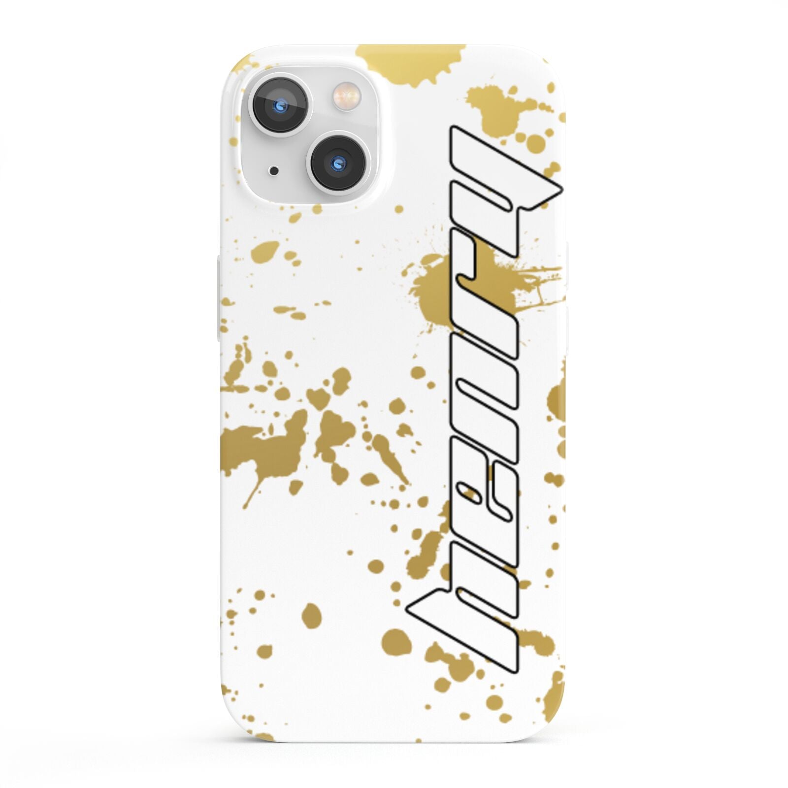 Personalised Gold Ink Splash iPhone 13 Full Wrap 3D Snap Case