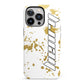 Personalised Gold Ink Splash iPhone 13 Pro Full Wrap 3D Tough Case