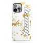 Personalised Gold Ink Splash iPhone 13 Pro Max Full Wrap 3D Tough Case