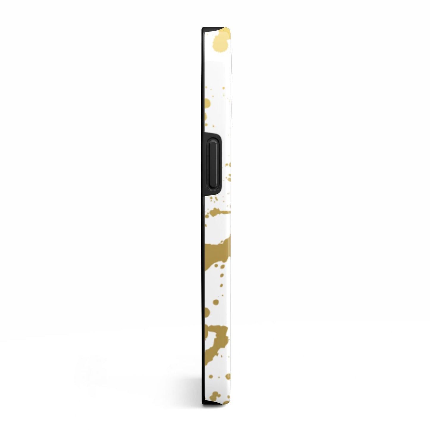 Personalised Gold Ink Splash iPhone 13 Pro Side Image 3D Tough Case