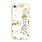 Personalised Gold Ink Splash iPhone 8 Bumper Case on Silver iPhone