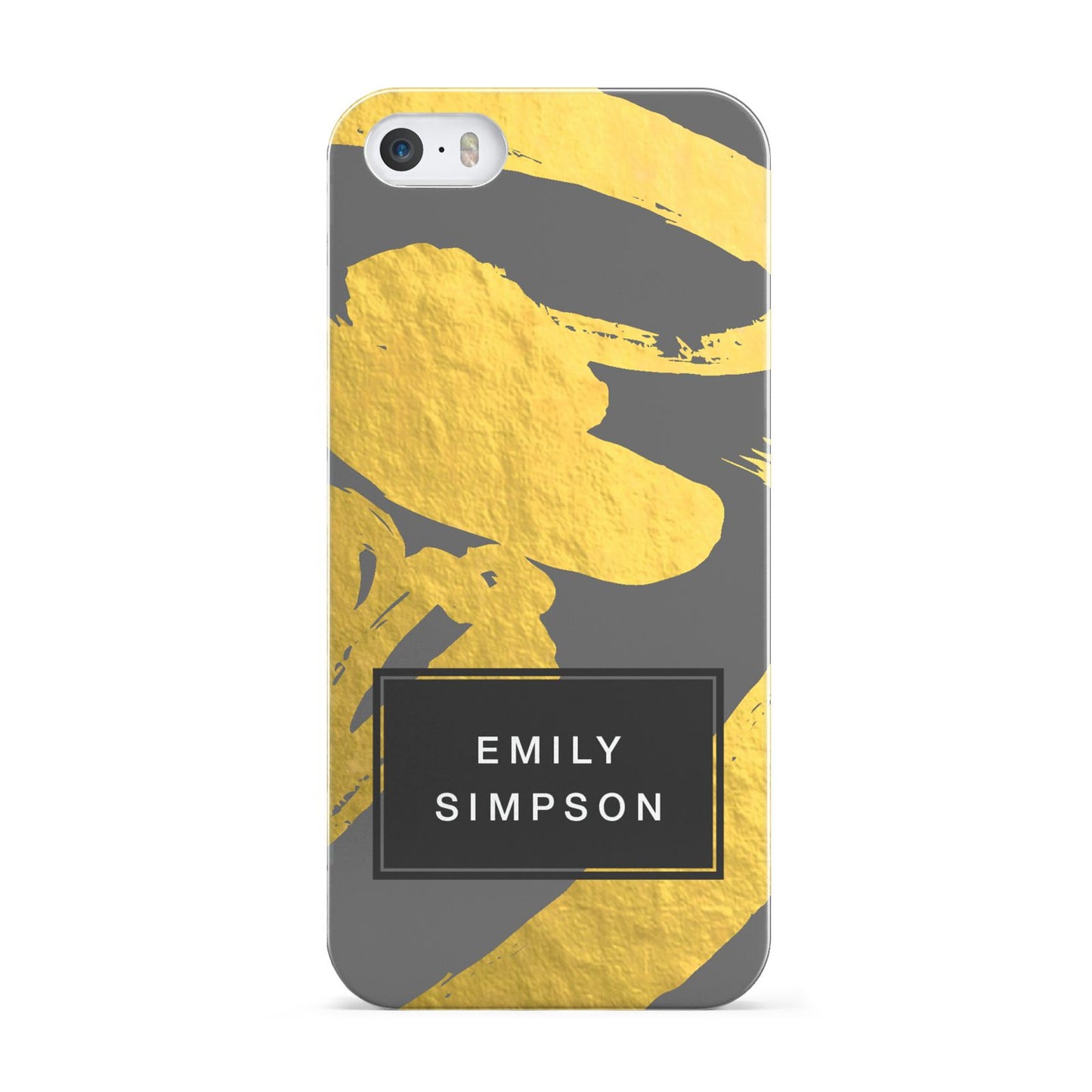 Personalised Gold Leaf Grey With Name Apple iPhone 5 Case