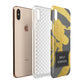 Personalised Gold Leaf Grey With Name Apple iPhone Xs Max 3D Tough Case Expanded View