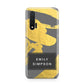 Personalised Gold Leaf Grey With Name Huawei Nova 6 Phone Case