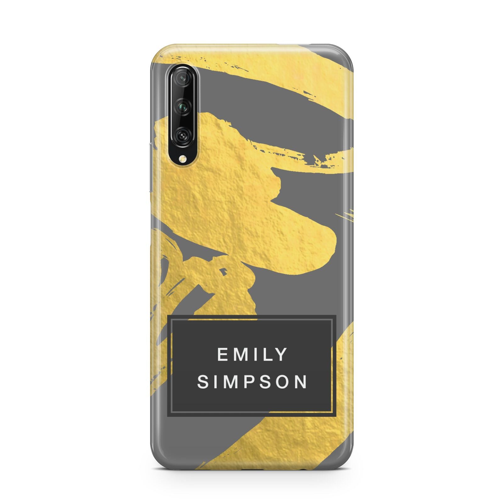 Personalised Gold Leaf Grey With Name Huawei P Smart Pro 2019