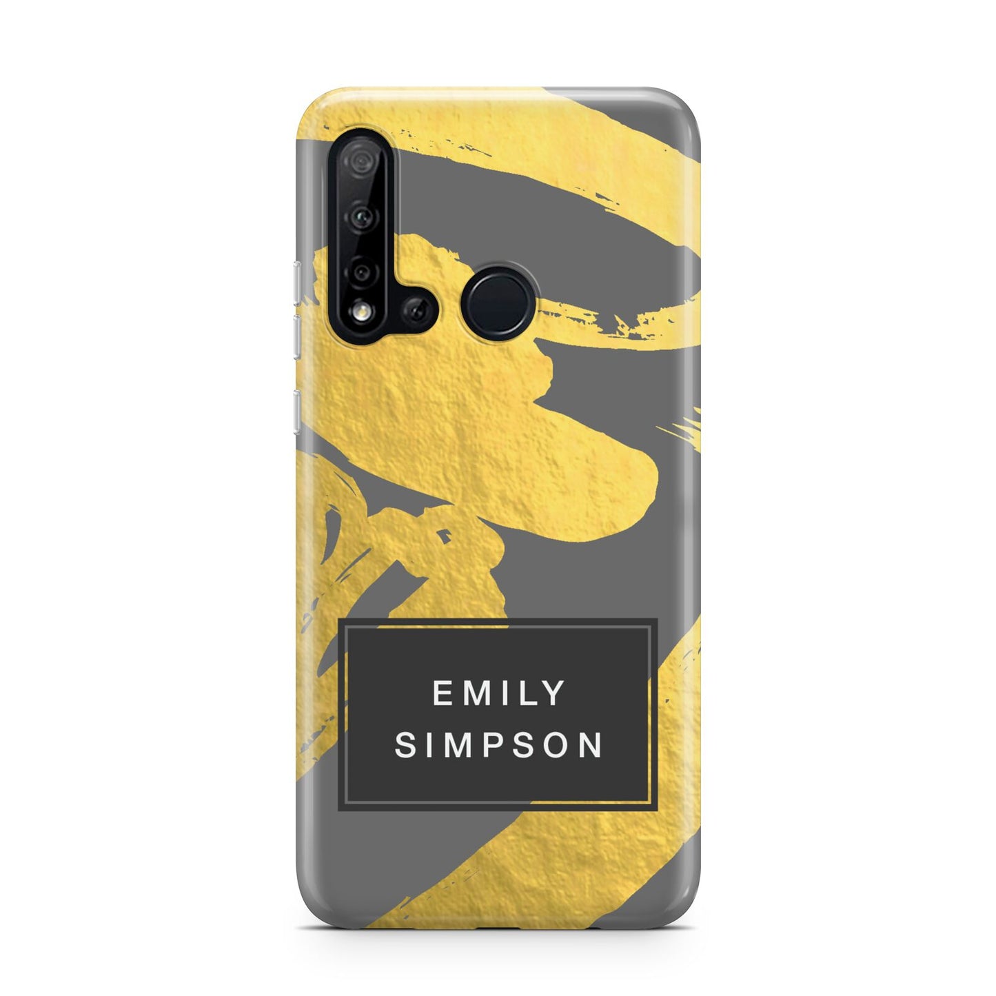 Personalised Gold Leaf Grey With Name Huawei P20 Lite 5G Phone Case