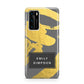 Personalised Gold Leaf Grey With Name Huawei P40 Phone Case