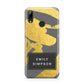 Personalised Gold Leaf Grey With Name Huawei Y7 2019