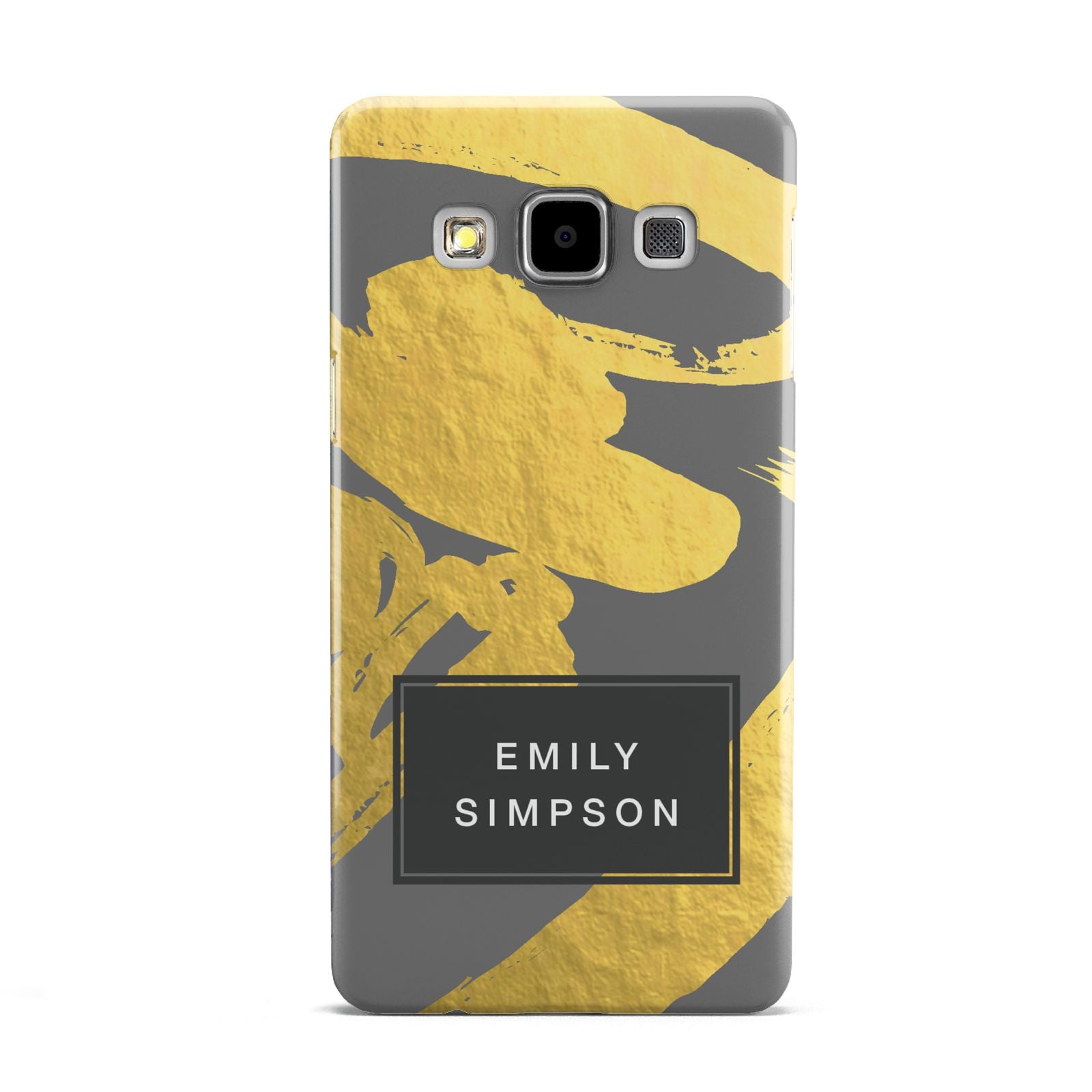 Personalised Gold Leaf Grey With Name Samsung Galaxy A5 Case