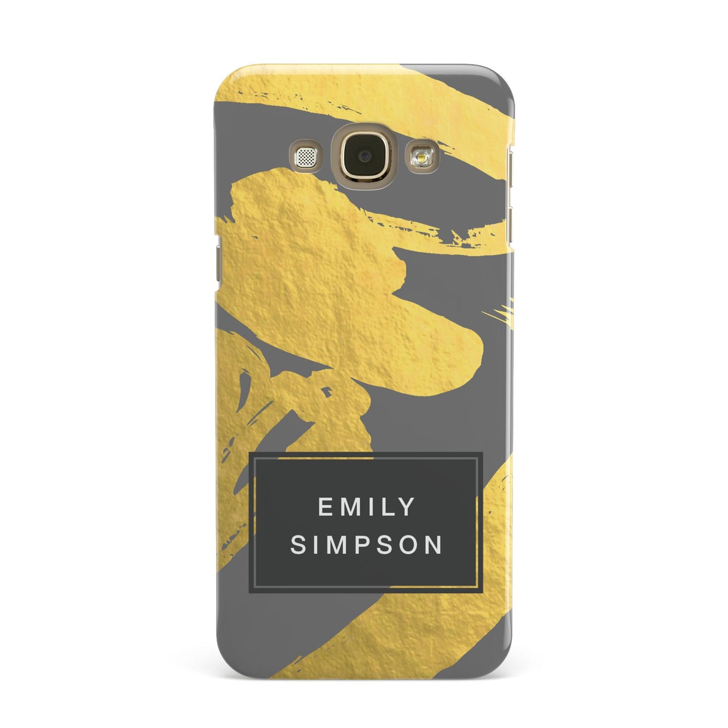 Personalised Gold Leaf Grey With Name Samsung Galaxy A8 Case