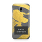 Personalised Gold Leaf Grey With Name Samsung Galaxy J3 2017 Case