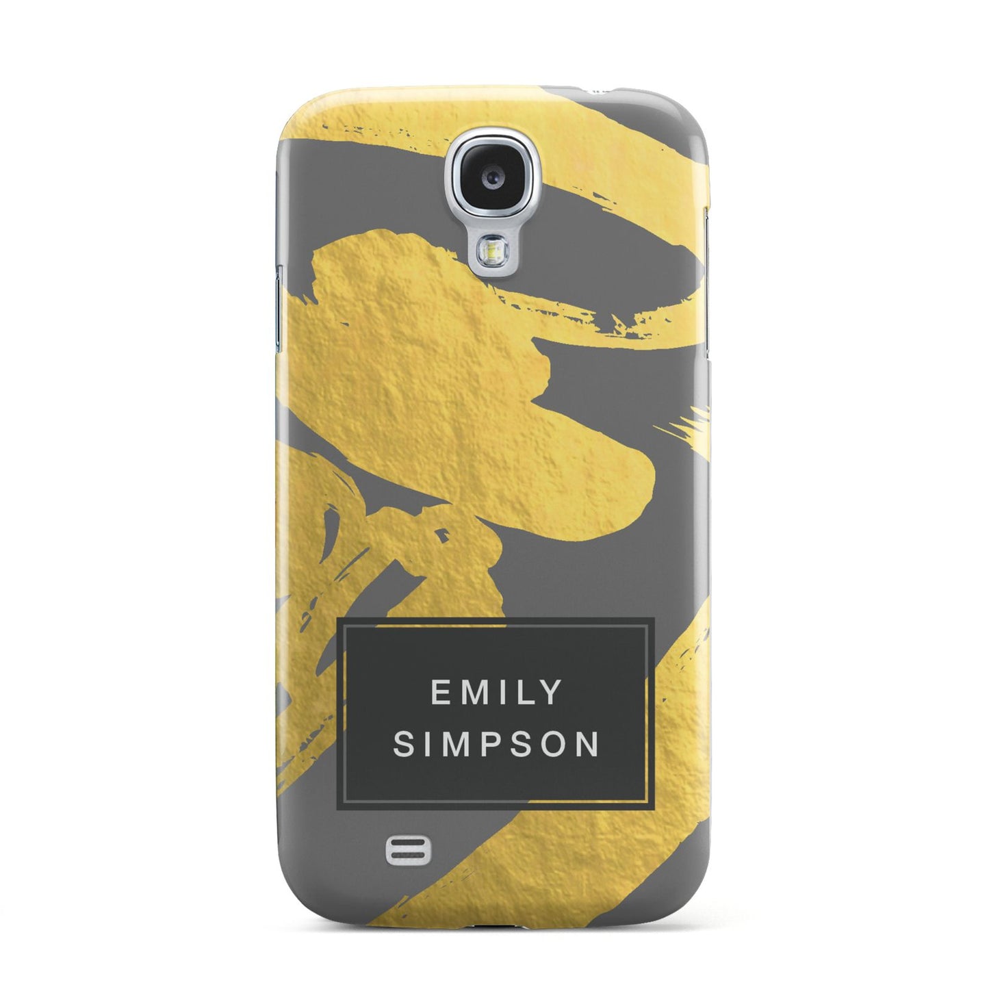 Personalised Gold Leaf Grey With Name Samsung Galaxy S4 Case