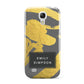 Personalised Gold Leaf Grey With Name Samsung Galaxy S4 Mini Case