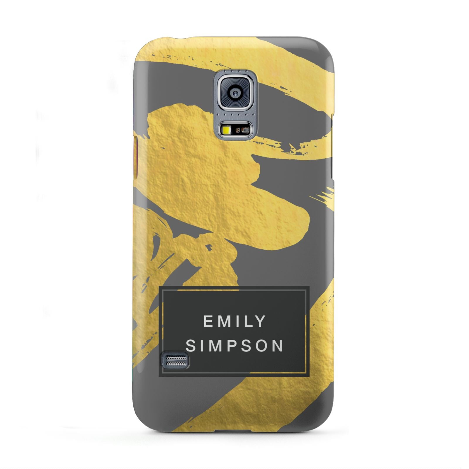 Personalised Gold Leaf Grey With Name Samsung Galaxy S5 Mini Case