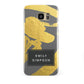 Personalised Gold Leaf Grey With Name Samsung Galaxy S7 Edge Case
