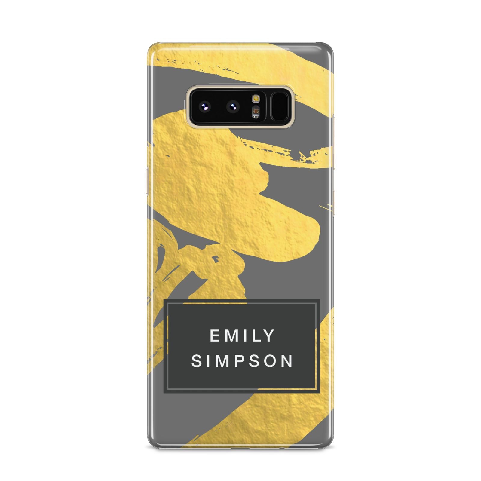 Personalised Gold Leaf Grey With Name Samsung Galaxy S8 Case