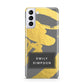 Personalised Gold Leaf Grey With Name Samsung S21 Plus Case