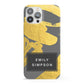Personalised Gold Leaf Grey With Name iPhone 13 Pro Max Full Wrap 3D Snap Case