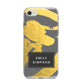 Personalised Gold Leaf Grey With Name iPhone 8 Bumper Case on Silver iPhone