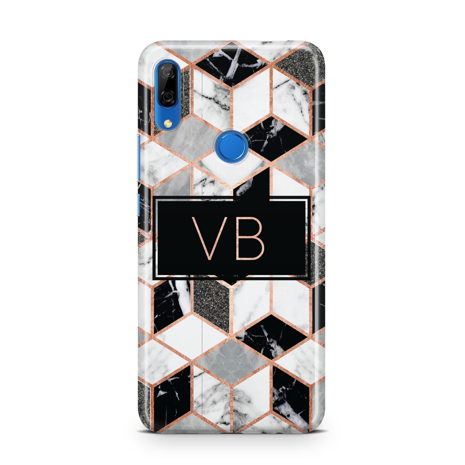 Personalised Gold Leaf Initials Marble Huawei P Smart Z