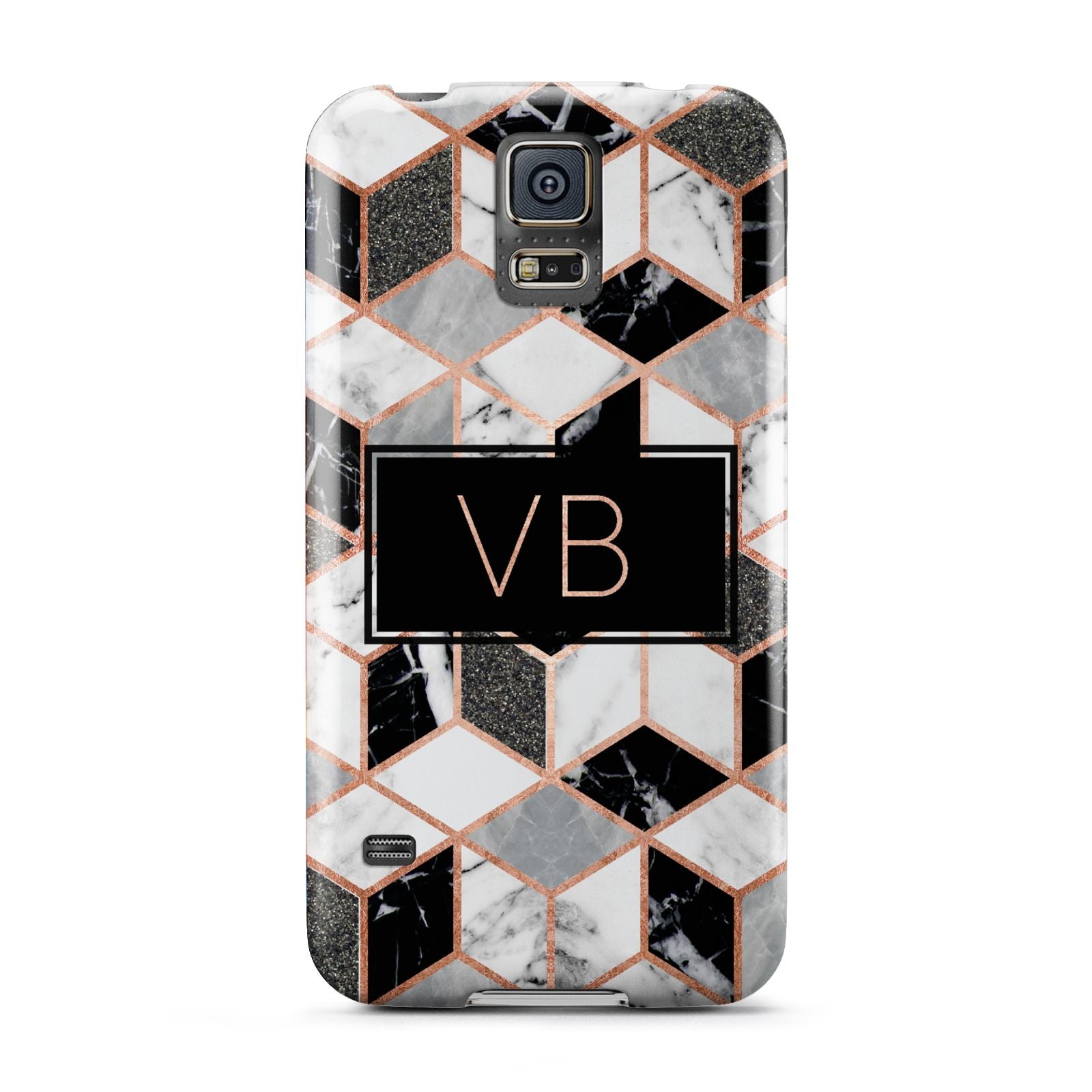 Personalised Gold Leaf Initials Marble Samsung Galaxy S5 Case