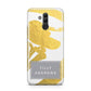 Personalised Gold Leaf White With Name Huawei Mate 20 Lite
