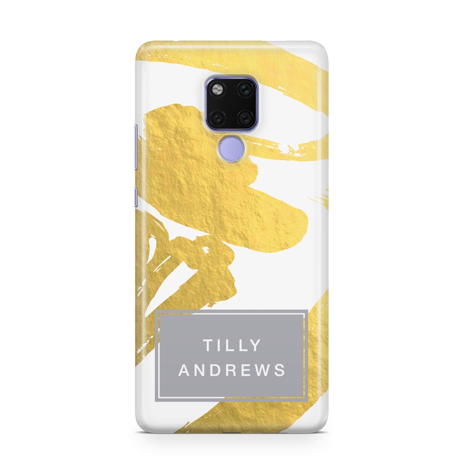Personalised Gold Leaf White With Name Huawei Mate 20X Phone Case