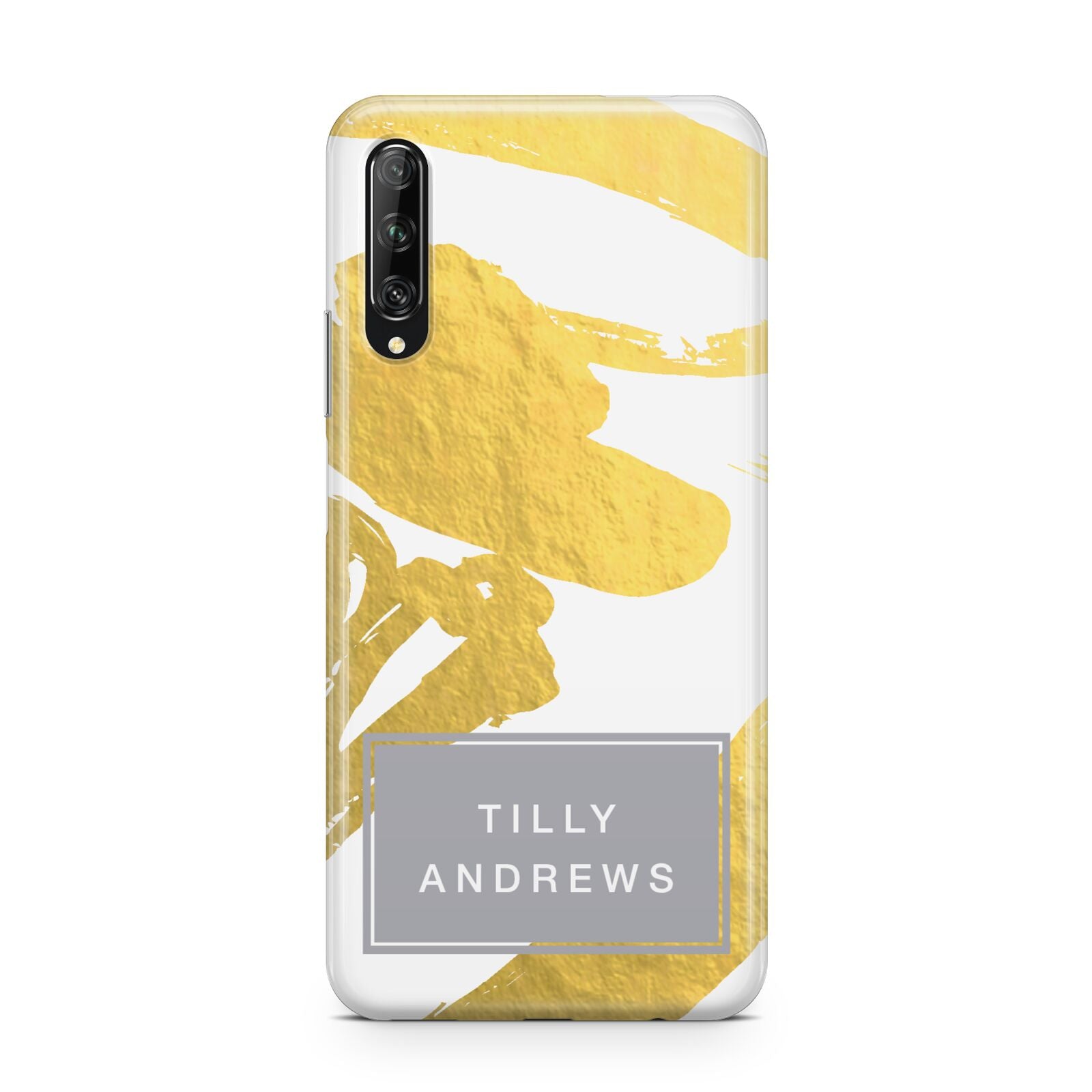 Personalised Gold Leaf White With Name Huawei P Smart Pro 2019
