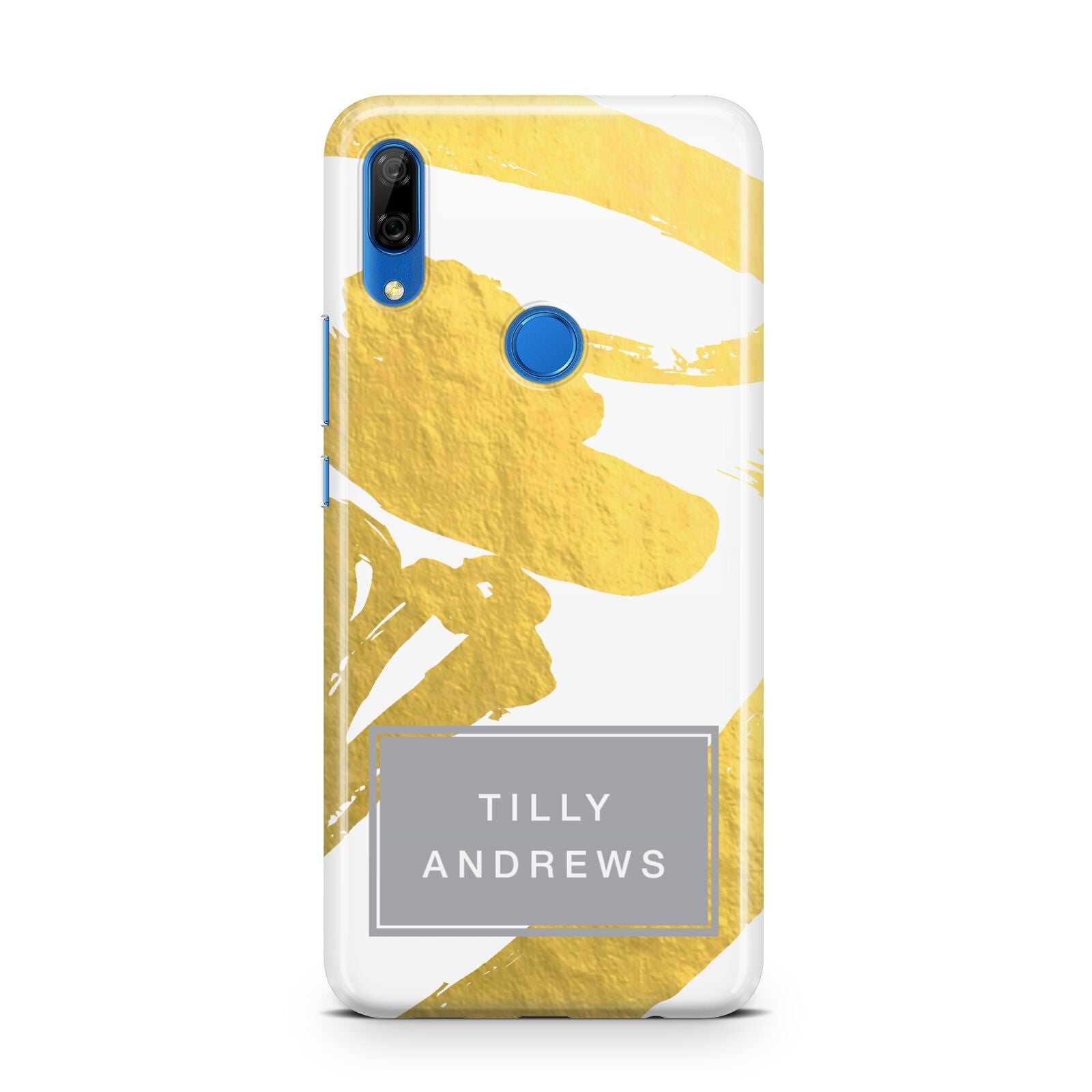 Personalised Gold Leaf White With Name Huawei P Smart Z