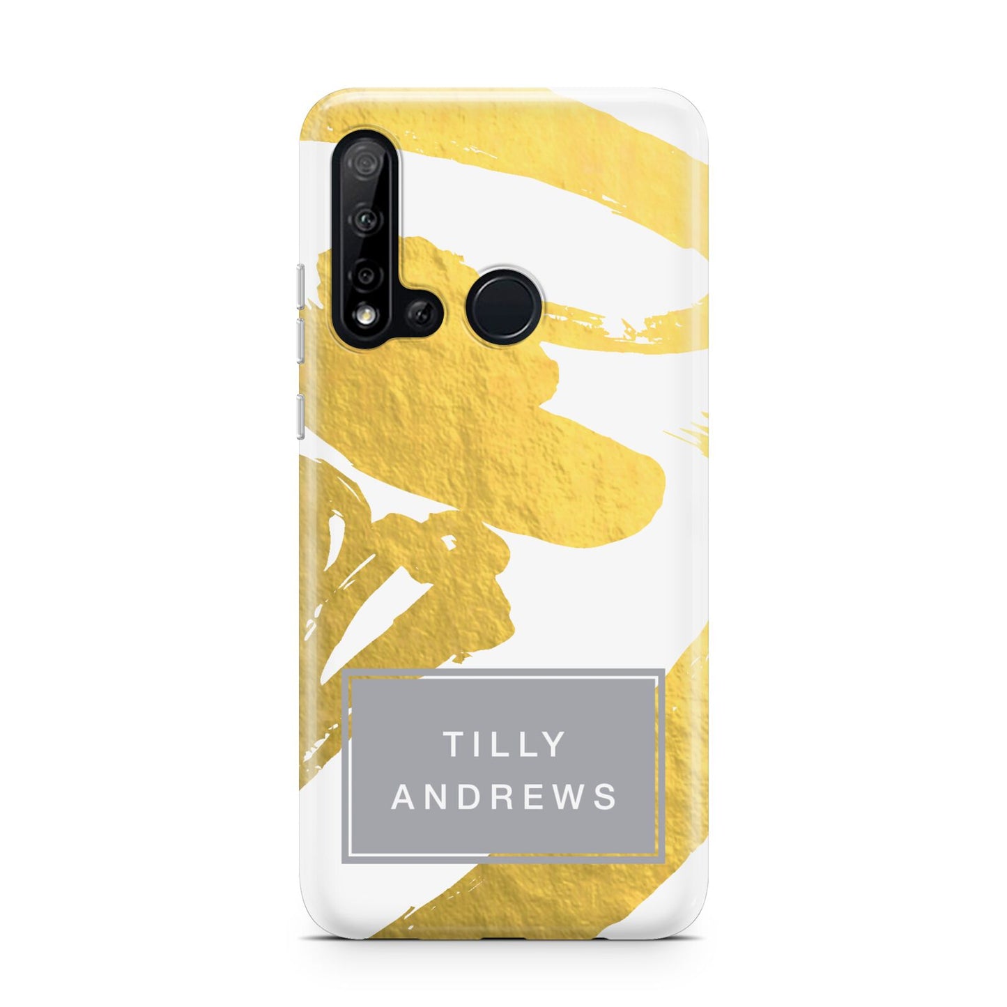 Personalised Gold Leaf White With Name Huawei P20 Lite 5G Phone Case