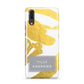 Personalised Gold Leaf White With Name Huawei P20 Phone Case
