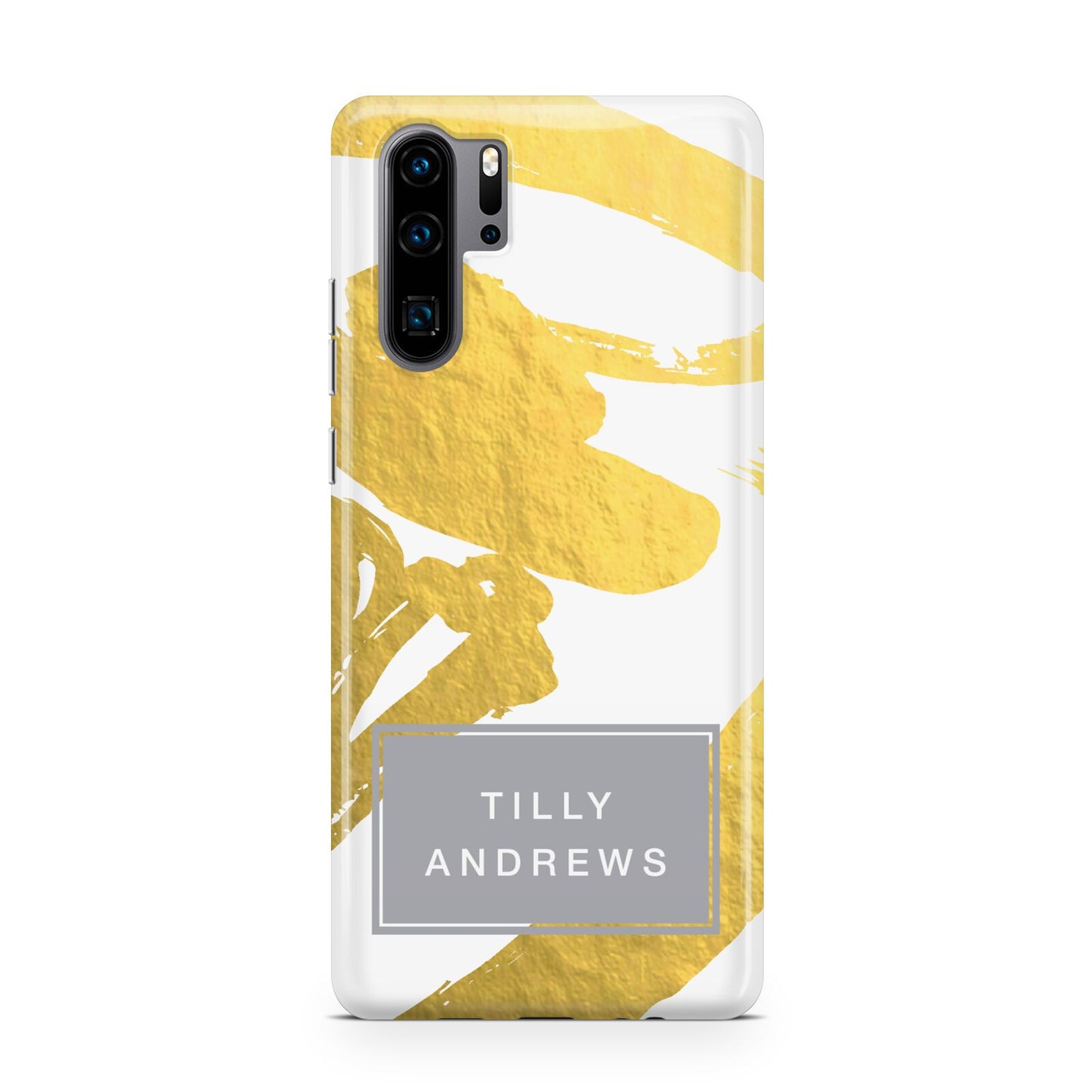 Personalised Gold Leaf White With Name Huawei P30 Pro Phone Case