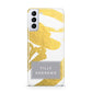Personalised Gold Leaf White With Name Samsung S21 Plus Case